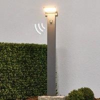 Lucande Bollard light Marius with motion detector, 80 cm