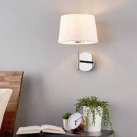 Lucande Pretty wall lamp Dorothea with white fabric shade