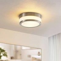 Lindby Flavi bathroom ceiling lamp, 23 cm nickel