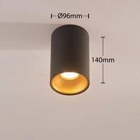 Ceiling Light /'Vinja/' dimmable (Modern) in Black Made of Aluminium for e.g. Hallway (1 Light Source, GU10) from Arcchio | Ceiling lamp, lamp