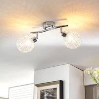 Ceiling Light /'Ticino/' dimmable (Modern) in Silver Made of Metal for e.g. Hallway (2 Light Sources, G9) from Lindby | Ceiling lamp, lamp