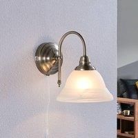 Wall Light /'Hanna/' dimmable (Antique, Vintage) in White Made of Glass for e.g. Living Room & Dining Room (1 Light Source, E14) from Lindby | Wall Lighting, Wall lamp