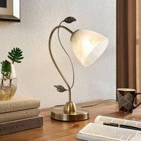 Table Lamp /'Michalina/' (Modern) in White Made of Glass for e.g. Living Room & Dining Room (1 Light Source, E27) from Lindby | Desk Lamps
