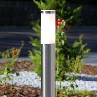 Outdoor Lights /'Kristof/' (Modern) in Silver Made of Stainless Steel (1 Light Source, E27) from Lindby | Garden Light, Path Light, Bollard Light, Path lamp, Pillar Light