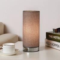 Grey table lamp Ronja with a chrome base
