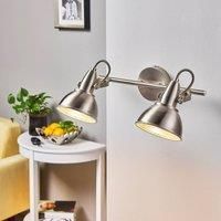 Lindby Julin wall spotlight with two lampshades, nickel