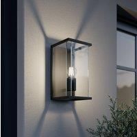 Annalea outdoor wall light, glass lampshade IP54