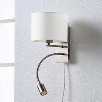 Lindby Florens - fabric wall lamp with LED reading light