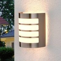 Outdoor Wall Light /'Noyan/' (Modern) in Silver Made of Stainless Steel (1 Light Source, E27) from Lindby | Wall lamp for Exterior/Interior Walls, House, Terrace und Balcony