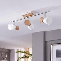 Lindby Ceiling Light /'Vivica/' dimmable (Scandinavian) in Brown Made of Wood for e.g. Living Room & Dining Room (3 Light Sources, E14) from Ceiling lamp, lamp