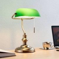 Table Lamp /'Milenka/' (Antique, Vintage) in Bronze Made of Metal for e.g. Living Room & Dining Room (1 Light Source, E27) from Lindby | Desk Lamps