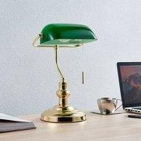 Lindby Milenka bankers lamp, polished brass