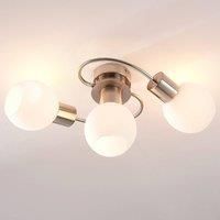 Lindby Ceiling Light /'Ciala/' dimmable (Modern) in White Made of Glass for e.g. Living Room & Dining Room (3 Light Sources, E14) from Ceiling lamp, lamp