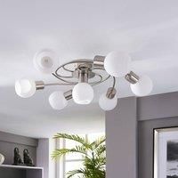 LED Ceiling Light /'Ciala/' (Modern) in White Made of Glass (7 Light Sources, E14) from Lindby | Ceiling lamp, lamp
