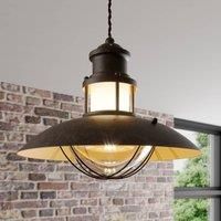 Lindby Rustic Louisanne pendant lamp in brown