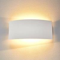 Wall Light /'Naike/' dimmable (Modern) in White Made of Plaster/Clay for e.g. Hallway (2 Light Sources, G9) from Lindby | Wall Lighting, Wall lamp