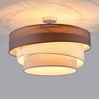 Lindby Three-layer ceiling light Melia in brown and grey