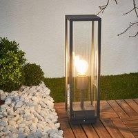 Lucande Glazed pillar lamp Annalea, graphite grey