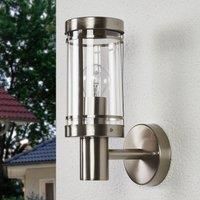 Outdoor Wall Light /'Djori/' (Modern) in Silver Made of Stainless Steel (1 Light Source, E27) from Lindby | Wall lamp for Exterior/Interior Walls, House, Terrace und Balcony