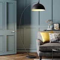 Curved floor lamp Jonera, black and gold