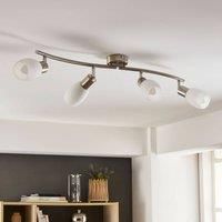 Lindby Ceiling Light /'Arda/' dimmable (Modern) in Silver Made of Glass for e.g. Living Room & Dining Room (4 Light Sources, E14) from floodlight, Spotlight