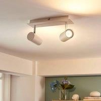 Lindby Ceiling Light /'Iluk/' dimmable (Modern) in White Made of Metal for e.g. Living Room & Dining Room (2 Light Sources, GU10) from floodlight, Spotlight
