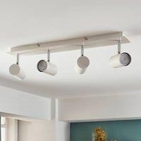 Lindby Iluk ceiling spotlight with a white finish, 4-bulb