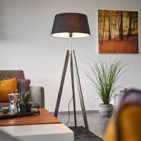 Rothfels Thea floor lamp grey wood black lampshade