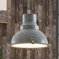 Lindby Concrete grey metal hanging light Percival