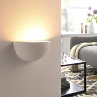 Wall Light /'Narin/' dimmable (Modern) in White Made of Plaster/Clay for e.g. Living Room & Dining Room (1 Light Source, E14) from Lindby | Wall Lighting, Wall lamp