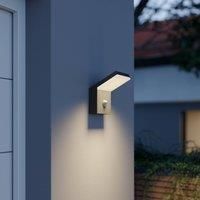 Outdoor Wall Light 'Yolena' with motion detector (modern) in Black made of Aluminium (1 light source,) from Arcchio | wall lamp for exterior/interior