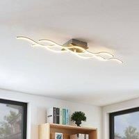 Lindby Three-bulb Safia wave-shaped LED ceiling light
