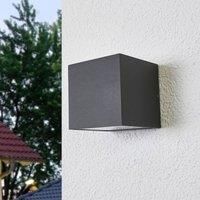 Lucande Merjem - LED outdoor wall light in dark grey