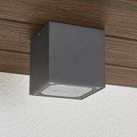 Lampenwelt LED Ceiling Light Outdoor /'Tanea/' (Modern) in Silver Made of Aluminium (1 Light Source,) from Lucande | Outdoor Light
