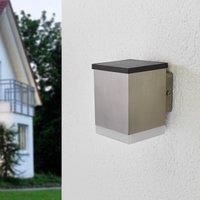 Tyson LED solar outdoor wall light, angular, satin