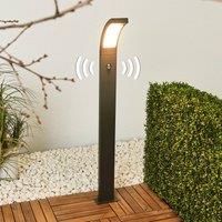 Lucande Juvia sensor LED bollard light made of aluminium