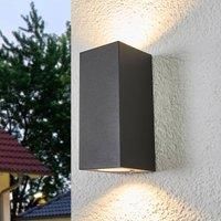 Outdoor Wall Light /'Xava/' (Modern) in Black Made of Aluminium (2 Light Sources, GU10) from Lucande | Wall lamp for Exterior/Interior Walls, House, Terrace und Balcony