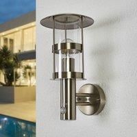 Outdoor Wall Light /'Noemi/' with Motion Detector (Modern) in Silver Made of Stainless Steel (1 Light Source, E27) from Lindby | Wall lamp for Exterior/Interior Walls, House, Terrace und Balcony