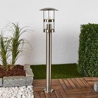 Outdoor Lights /'Noemi/' (Modern) in Silver Made of Stainless Steel (1 Light Source, E27) from Lindby | Garden Light, Path Light, Bollard Light, Path lamp, Pillar Light