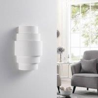 Wall Light /'Marit/' dimmable (Modern) in White Made of Plaster/Clay for e.g. Living Room & Dining Room (1 Light Source, E14) from Lindby | Wall Lighting, Wall lamp