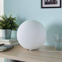 Lindby Table Lamp /'Marike/' (Modern) in White Made of Glass for e.g. Living Room & Dining Room (1 Light Source, E27) from Desk Lamps