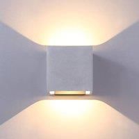 Lucande Concrete grey LED outdoor wall lamp Riak