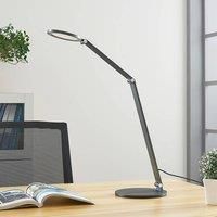 LED Table Lamp /'Mion/' dimmable (Modern) in Silver Made of Aluminium for e.g. Office & Workroom (1 Light Source,) from Lucande | Desk Lamps