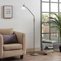 Floor Lamp /'Gwendolin/' (Modern) in Silver Made of Metal for e.g. Living Room & Dining Room (1 Light Source, E14) from Lindby | Standard Lamp