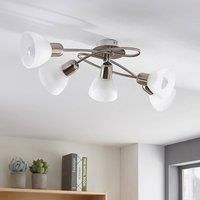 Lindby Five-bulb LED ceiling lamp Paulina, living room