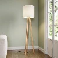 Rothfels Nida floor, wooden frame white lampshade
