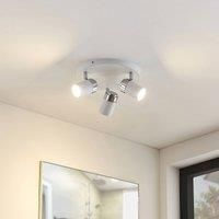 Lindby Kardo bathroom circular ceiling spot, white/chrome