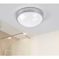 Lindby Chrome-plated bathroom ceiling lamp Elucio, IP44