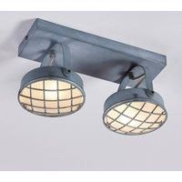 Lindby Two-bulb LED ceiling lamp Tamin, smoky grey