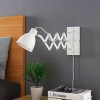 Lindby White reading wall light Merle, extendible